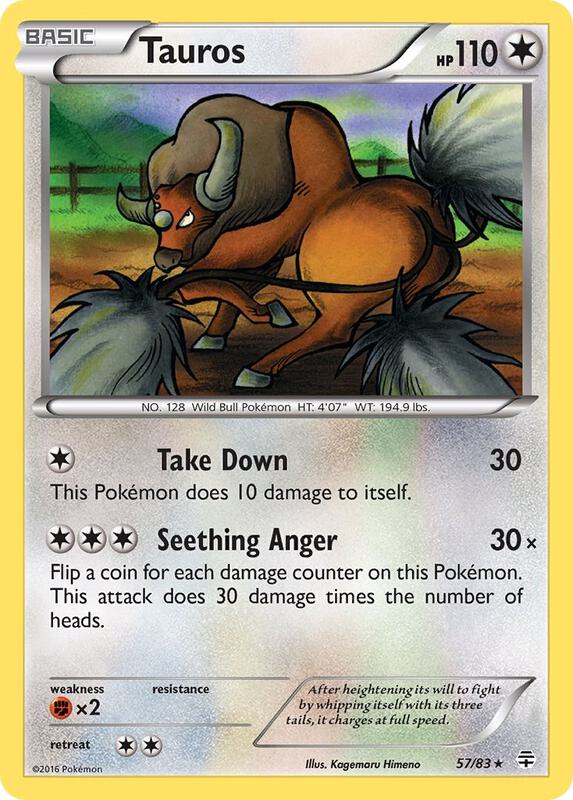 Tauros Pokemon card from Generations