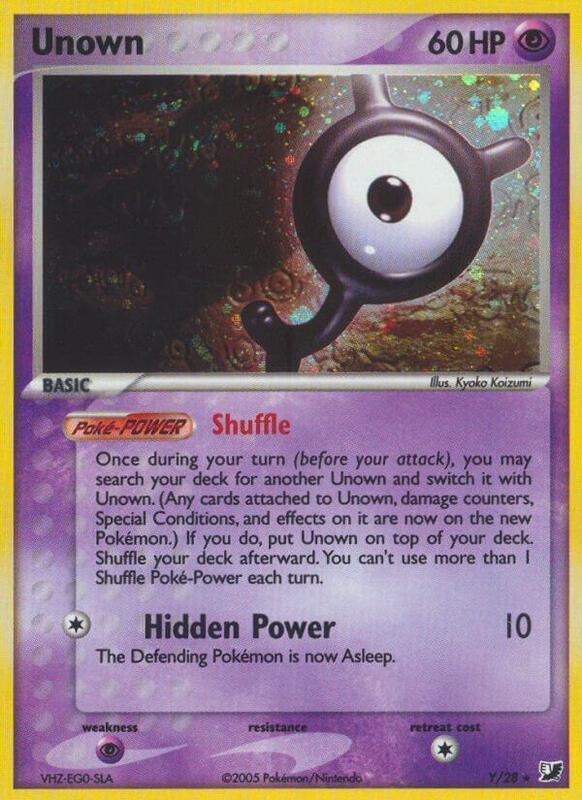 Unown (Y) Pokemon card from Unseen Forces