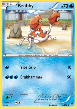 Krabby Pokemon card from Phantom Forces
