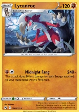 Lycanroc Pokemon card from Crown Zenith