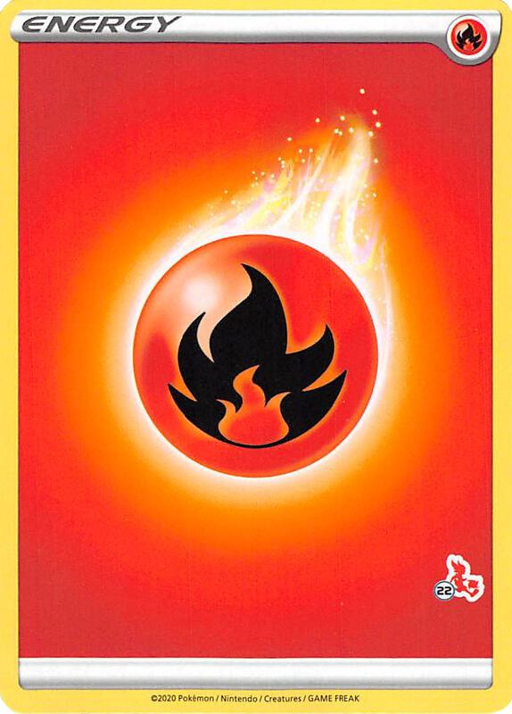 Fire Energy (#22 Cinderace Stamped) Pokemon card from Battle Academy 2022