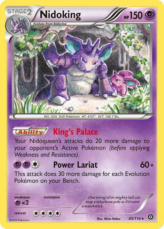 Nidoking Pokemon card from XY - Steam Siege