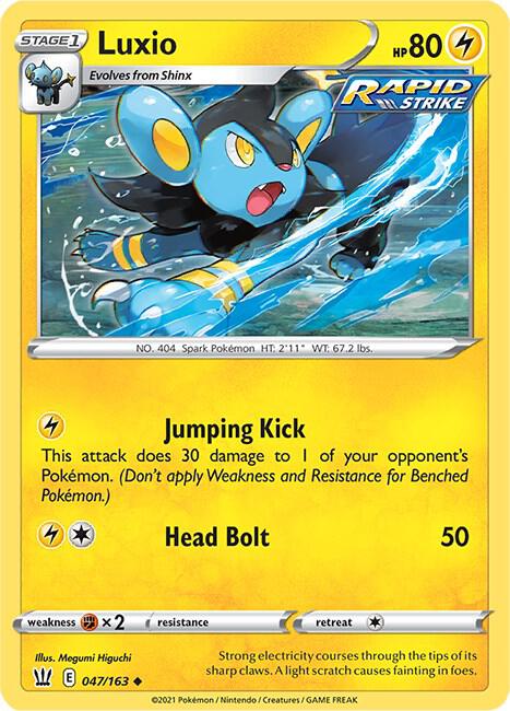Luxio Pokemon card from SWSH05: Battle Styles