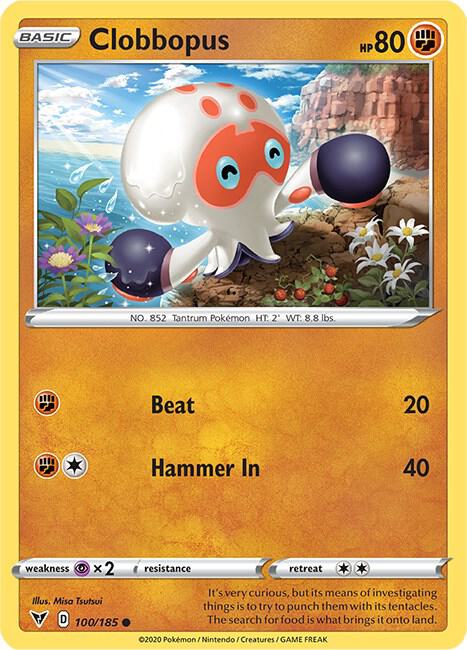 Clobbopus Pokemon card from SWSH04: Vivid Voltage