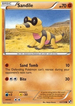 Sandile Pokemon card from Black White