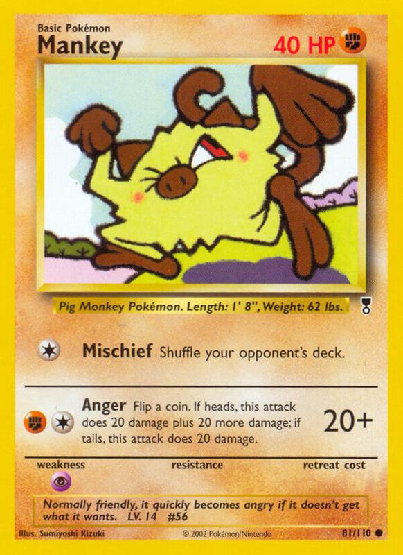 Mankey Pokemon card from Legendary Collection