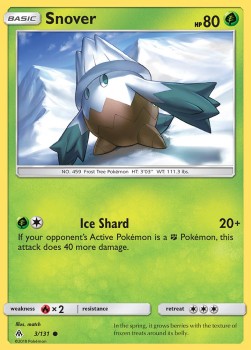 Snover Pokemon card from Forbidden Light