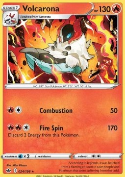 Volcarona Pokemon card from Chilling Reign