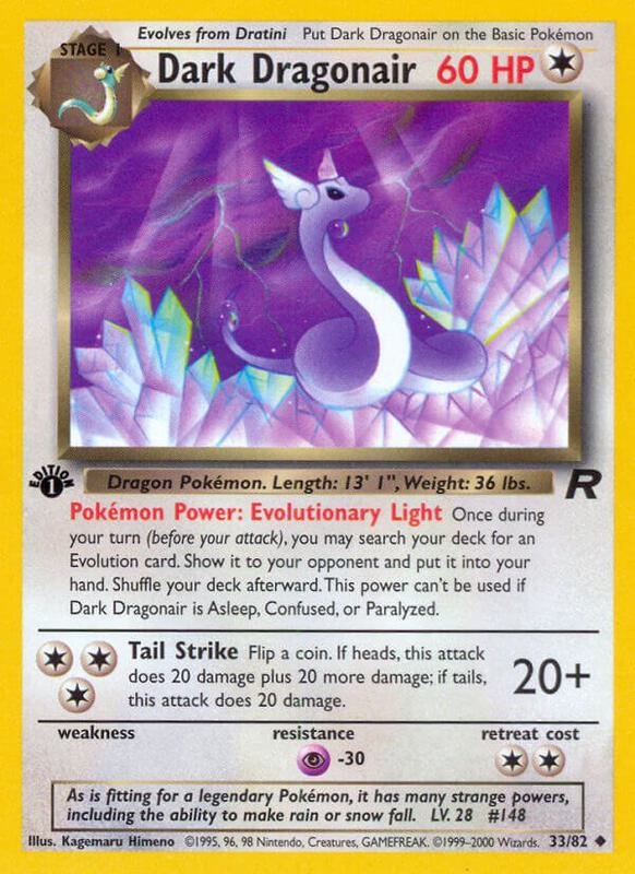 Dark Dragonair Pokemon card from Team Rocket