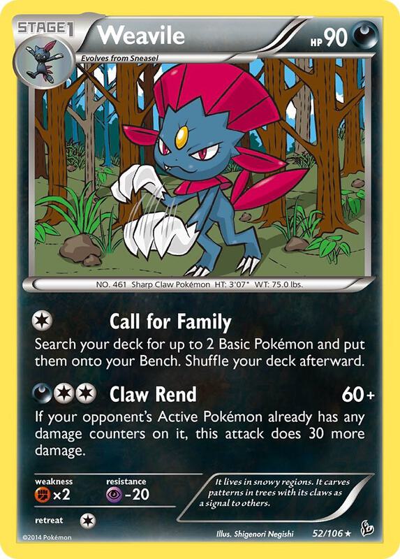 Weavile Pokemon card from XY - Flashfire