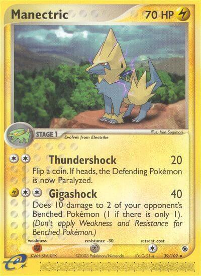 Manectric Pokemon card from Ruby and Sapphire
