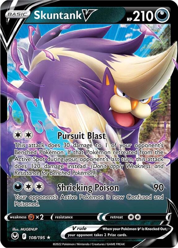 Skuntank V Pokemon card from SWSH12: Silver Tempest