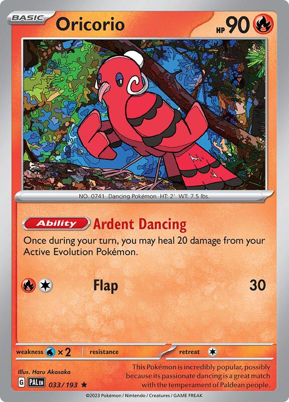 Oricorio Pokemon card from SV02: Paldea