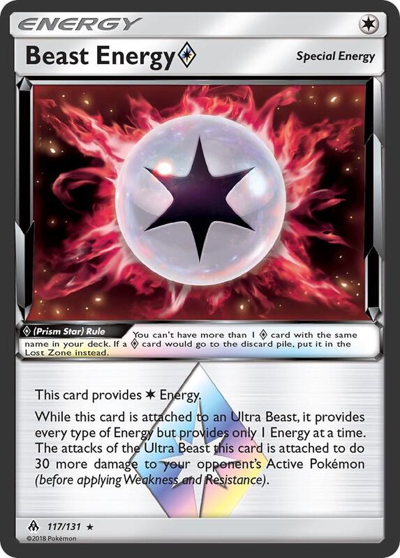 Beast Energy Prism Star Pokemon card from SM - Forbidden Light