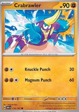 Crabrawler Pokemon card from Obsidian Flames