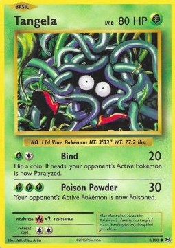 Tangela Pokemon card from Evolutions