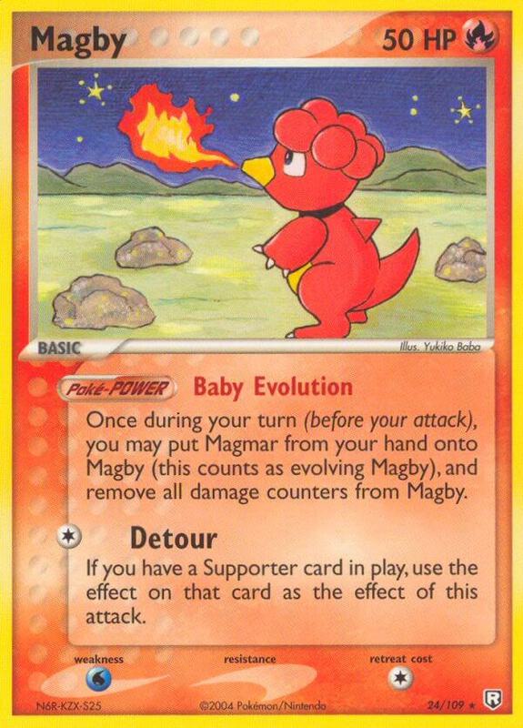 Magby Pokemon card from Team Rocket Returns