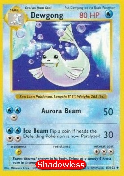 Dewgong Pokemon card from Base Set