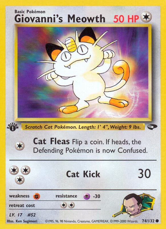 Giovanni's Meowth (74) Pokemon card from Gym Challenge