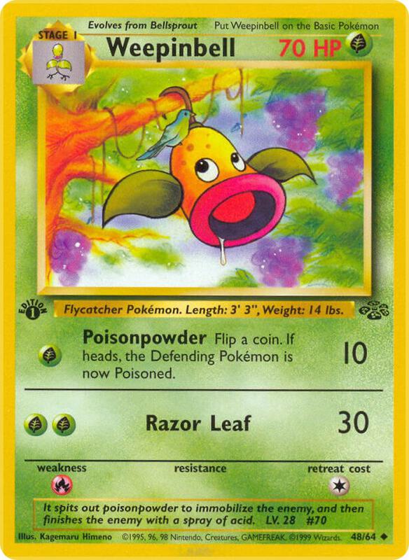 Weepinbell Pokemon card from Jungle