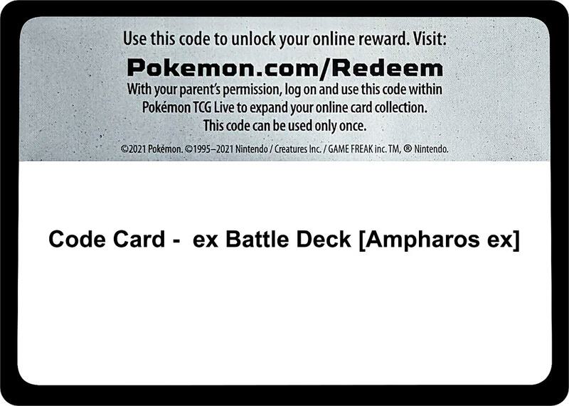 Code Card - ex Battle Deck [Ampharos ex] Pokemon card from Miscellaneous Cards & Products