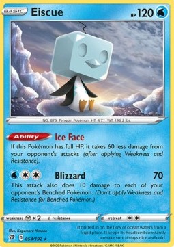 Eiscue Pokemon card from Rebel Clash