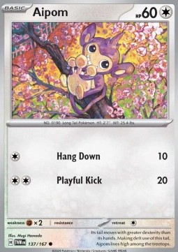 Aipom Pokemon card from Twilight Masquerade