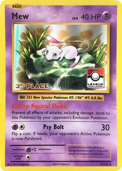 Mew Pokemon card from League & Championship Cards