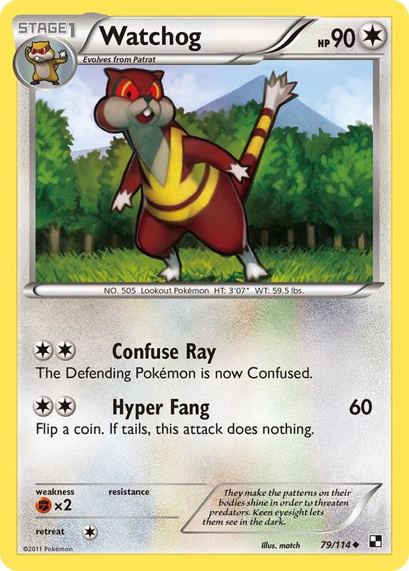 Watchog Pokemon card from Black and White