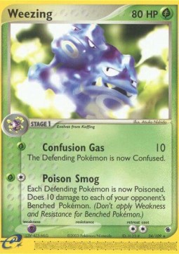 Weezing Pokemon card from EX Ruby Sapphire
