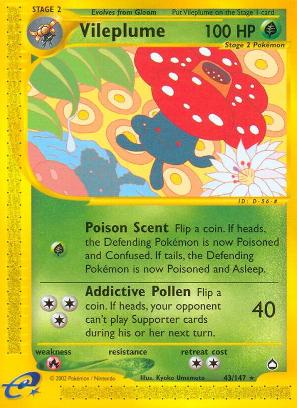 Vileplume Pokemon card from Aquapolis