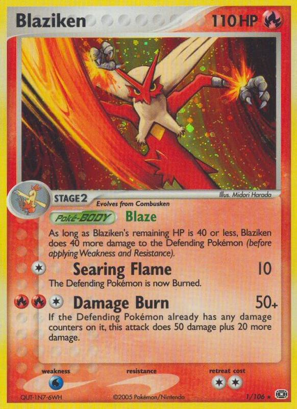 Blaziken Pokemon card from Emerald