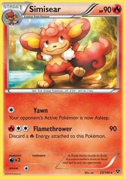 Simisear Pokemon card from XY
