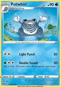 Poliwhirl Pokemon card from Lost Origin