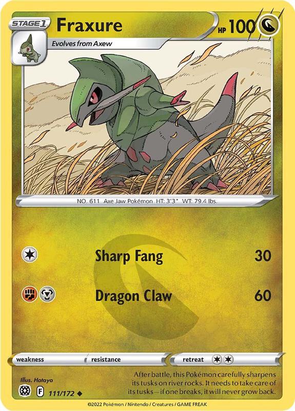 Fraxure Pokemon card from SWSH09: Brilliant