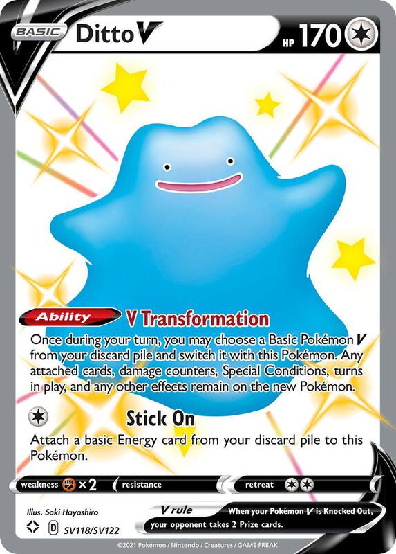 Ditto V Pokemon card from Shining Fates: Shiny Vault