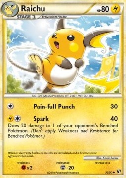 Raichu Pokemon card from Undaunted