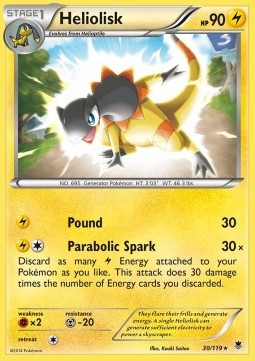 Heliolisk Pokemon card from Phantom Forces