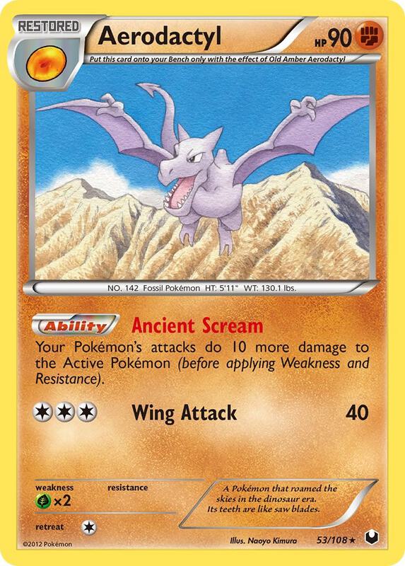 Aerodactyl Pokemon card from Dark Explorers
