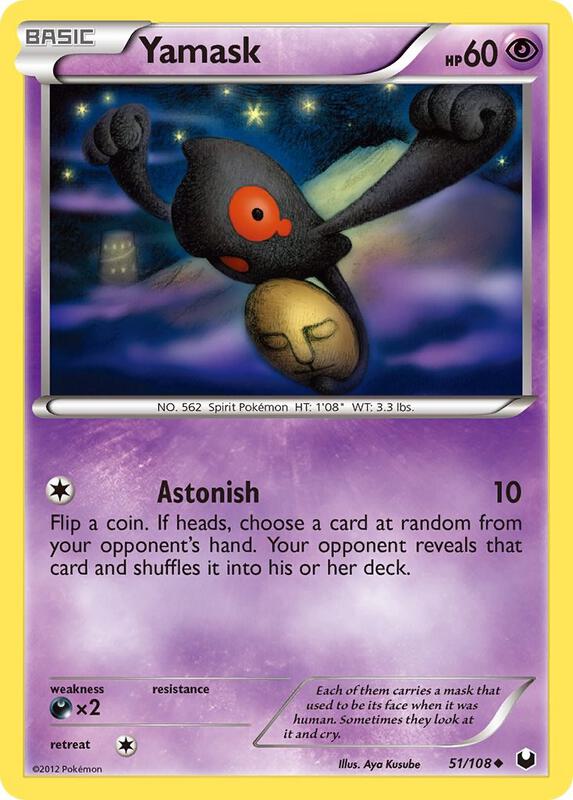 Yamask Pokemon card from Dark Explorers