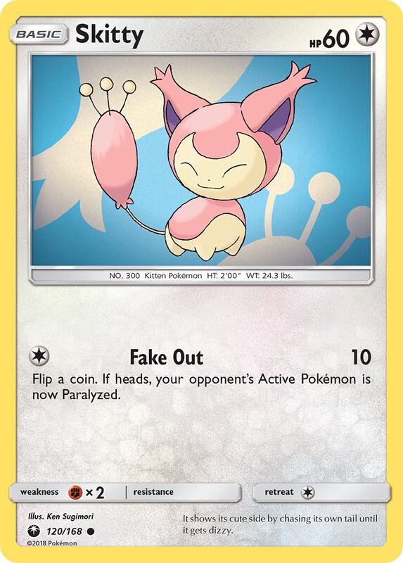 Skitty Pokemon card from SM - Celestial Storm
