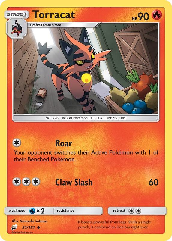 Torracat Pokemon card from SM - Team Up