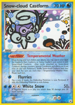 Snow-cloud Castform Pokemon card from EX Hidden Legends