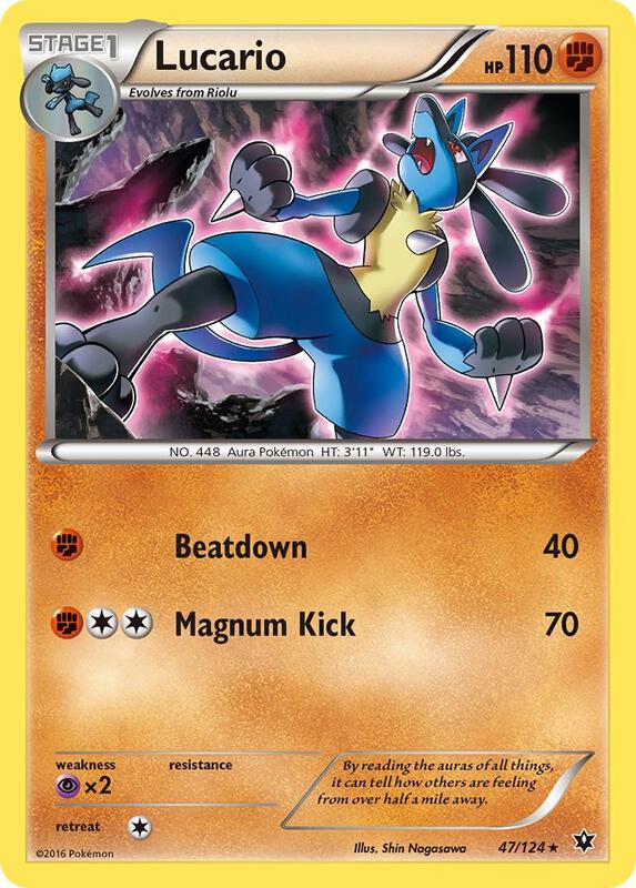 Lucario (47) Pokemon card from XY - Fates Collide