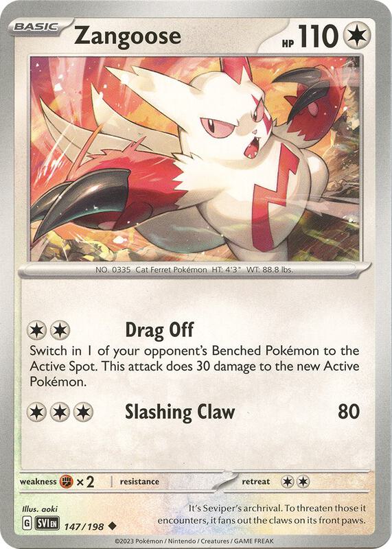 Zangoose Pokemon card from SV01: Scarlet & Violet Base Set