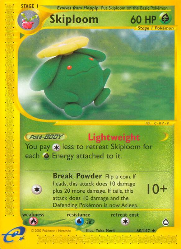 Skiploom Pokemon card from Aquapolis
