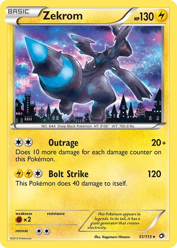 Zekrom Pokemon card from Legendary Treasures