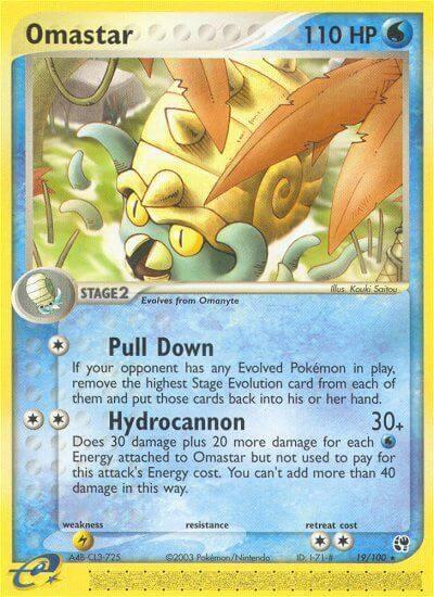 Omastar Pokemon card from Sandstorm