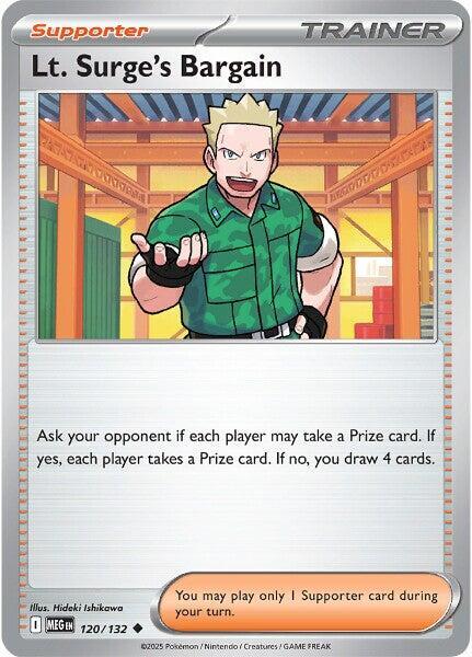 Lt. Surge's Bargain Pokemon card from ME01: Mega Evolution