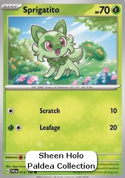 Sprigatito Pokemon card from Scarlet Violet